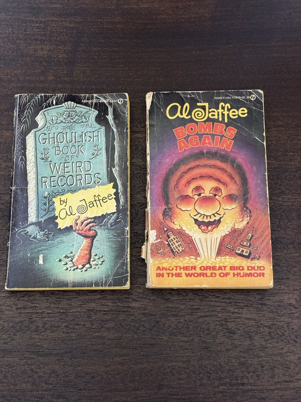 VTG Al Jaffee Books "Bombs Again" "Ghoulish Book of Weird Records" Satire Humor